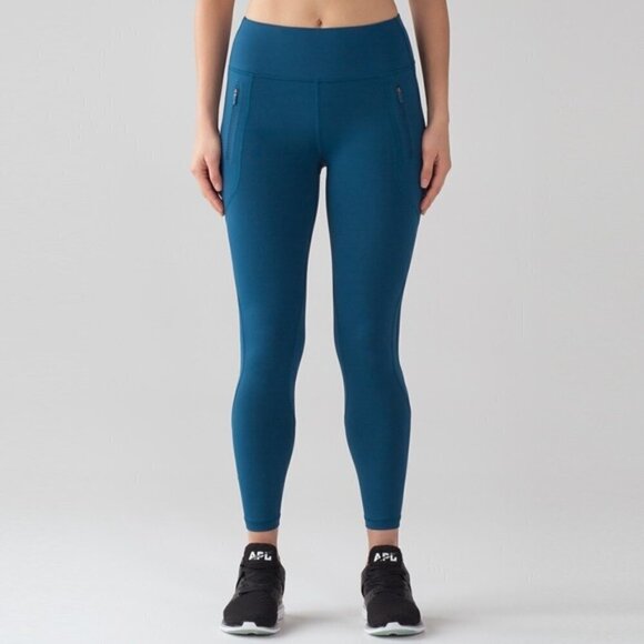 Lululemon Invigorate 7/8 Pocket Mesh Legging Poseidon size  W5AGMS - Picture 1 of 10